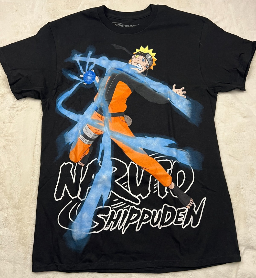 Naruto Shippuden Reason T Shirt Mens Medium Black Double Sided Anime Graphic